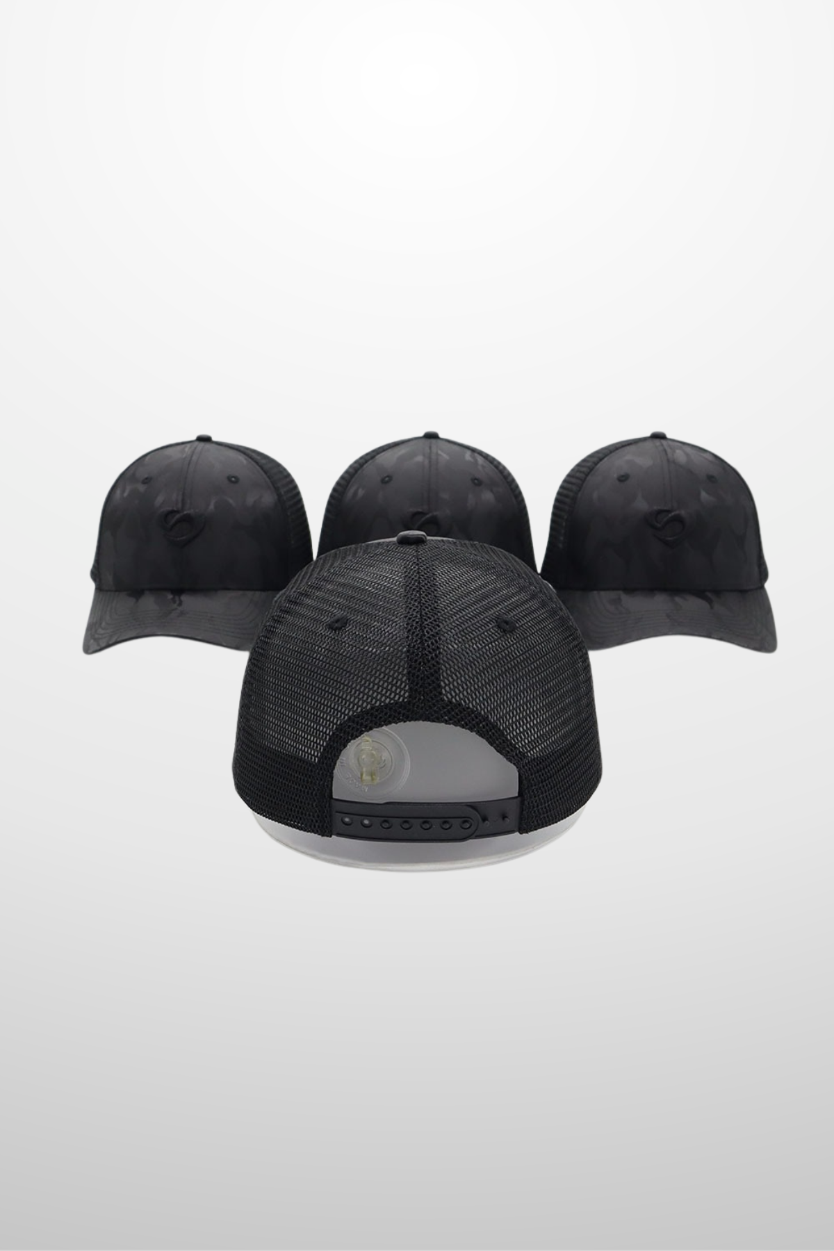 Black Camo Cap with adjustable strap
