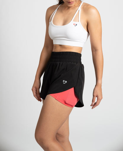 2-in-1 Shorts With Pockets Black/Pink