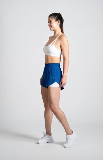 2-in-1 Shorts With Pockets Blue/White