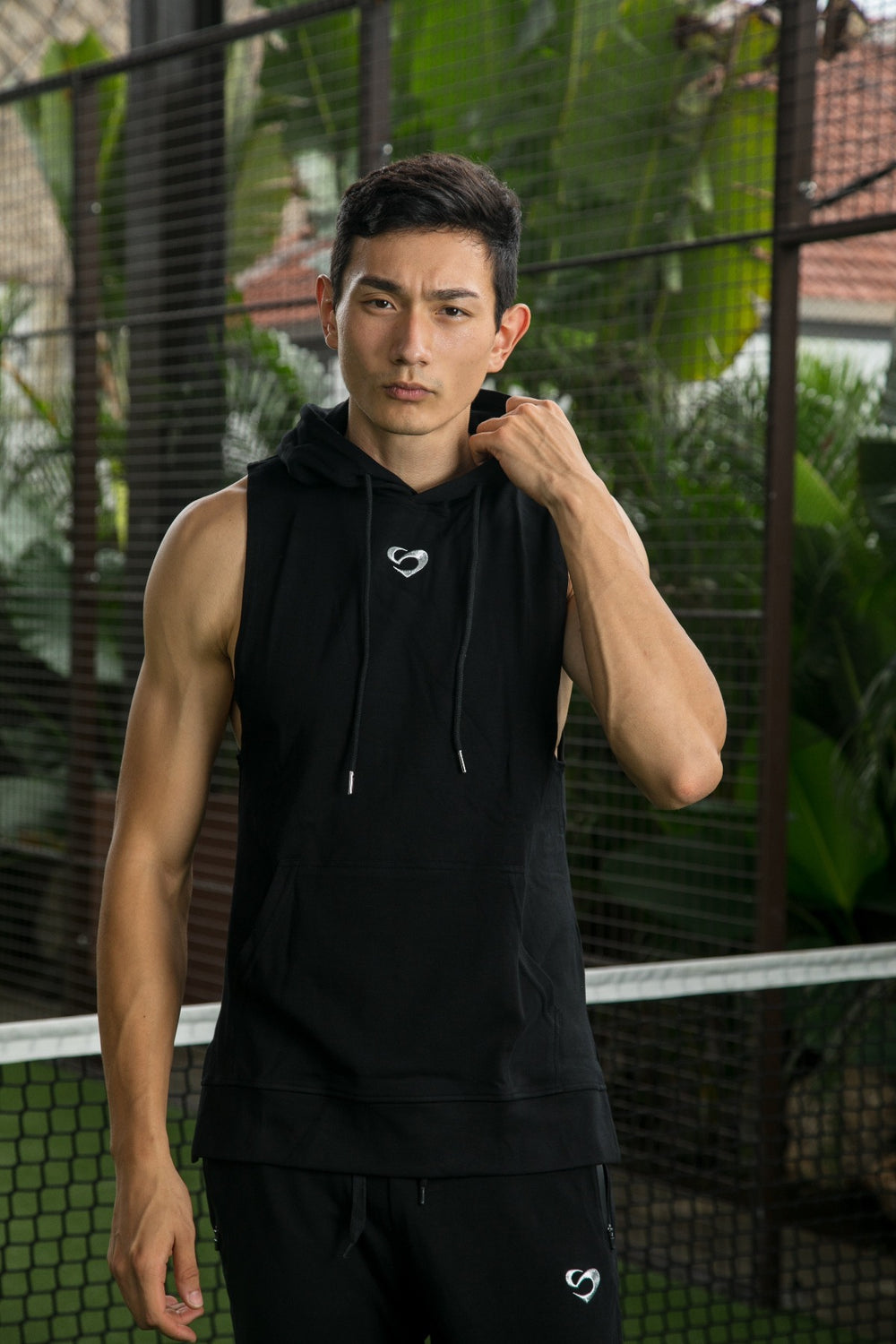 Unisex Sleeveless Hoodie V2 Black