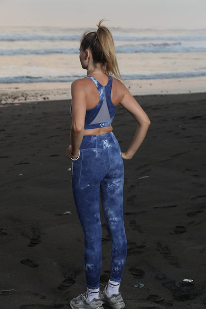 LUXE Anti-slip Leggings With 2 Side Pockets Cloud Blue