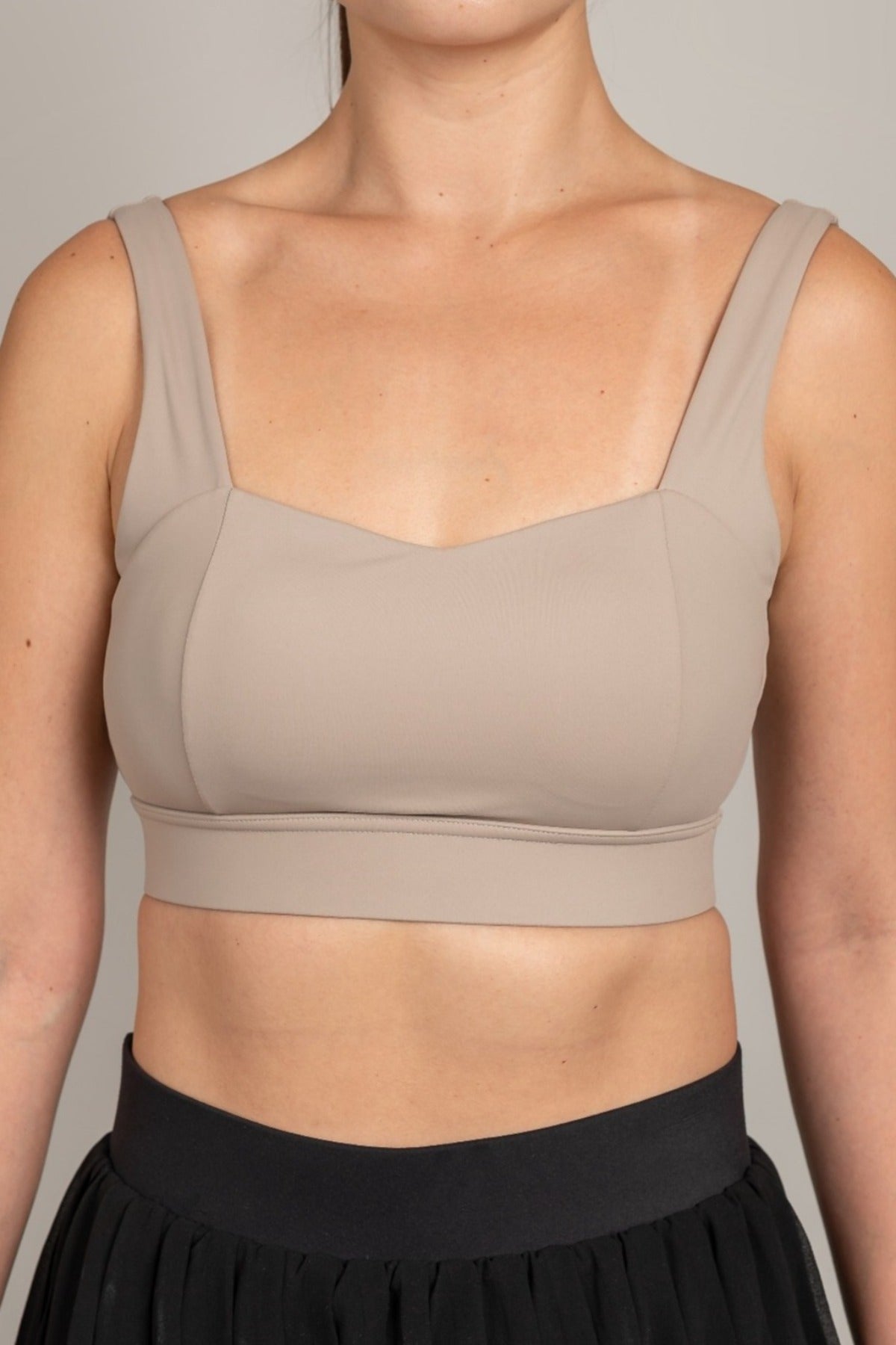 LUXE U-Back Sports Bra Light Taupe Front