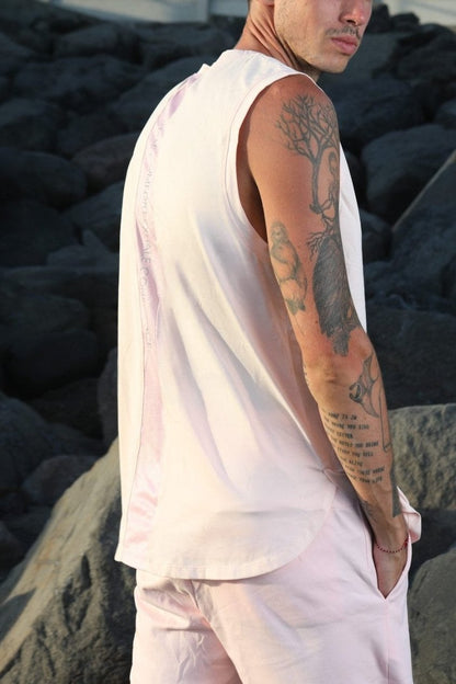 Men's Boxy Tank Icy Pink Back