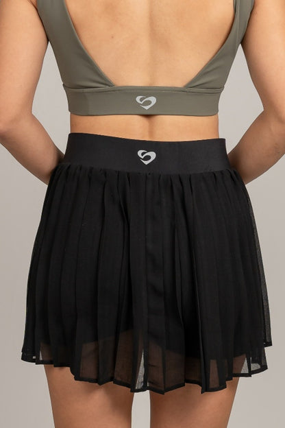 Tennis Skort Black with inner tights & two pockets 