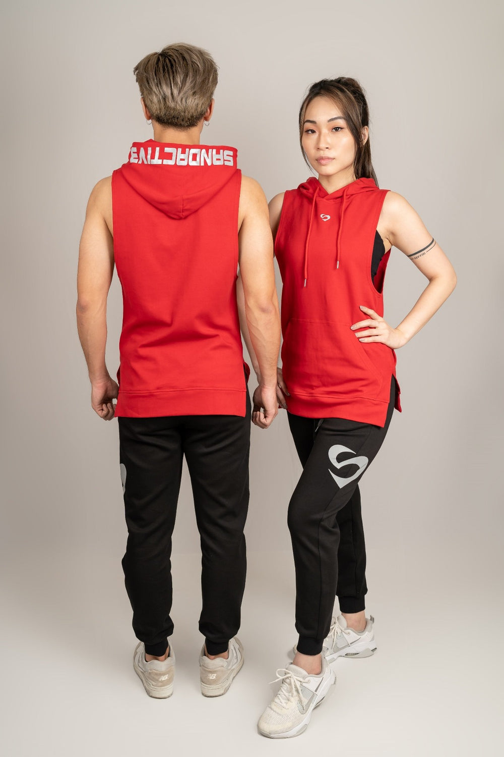 Unisex Sleeveless Hoodie Red