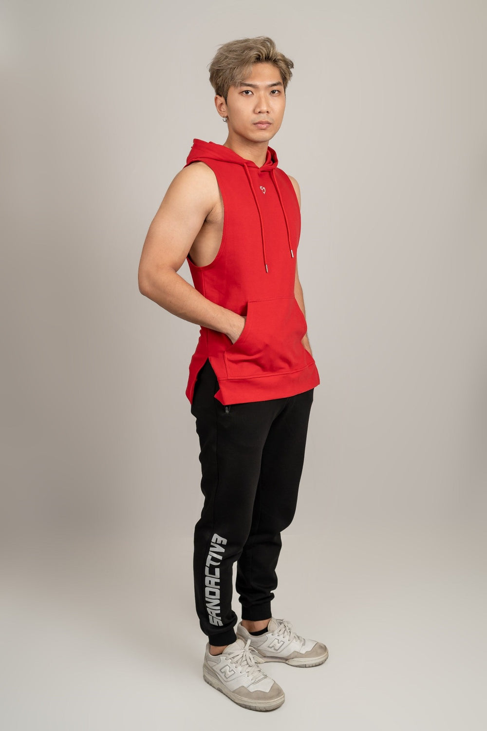 Unisex Sleeveless Hoodie Red