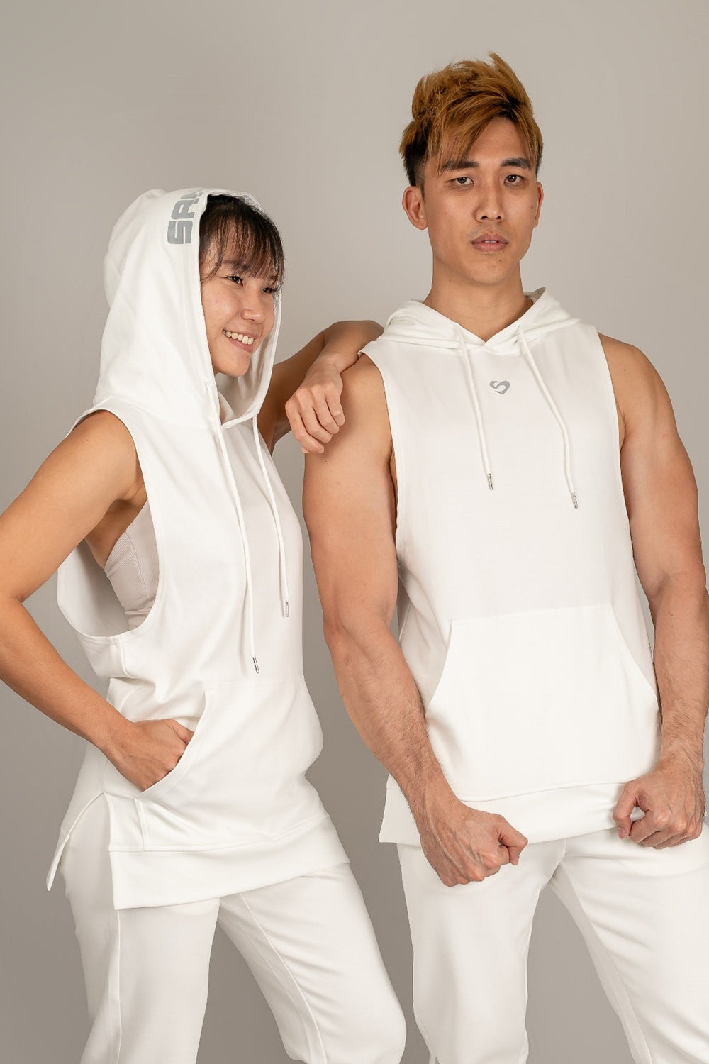 Unisex Sleeveless Hoodie White