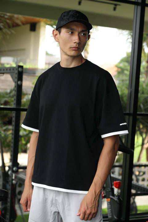 Men Oversized Cotton T-shirt Black