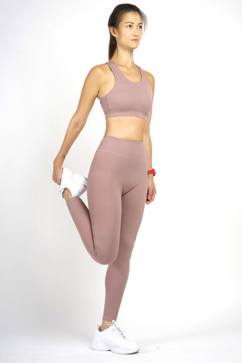 LUXE Anti-slip Legging With Back Pocket Ash Pink