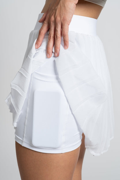 Tennis Skort White with inner tights & two pockets 